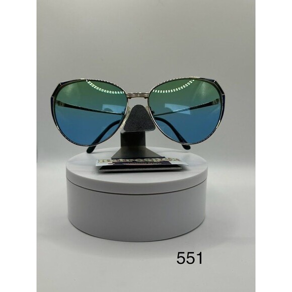True Vintage Oversize Sunglasses NOS Blue Green Style Custom Lens Oleg Cassini - Picture 1 of 6